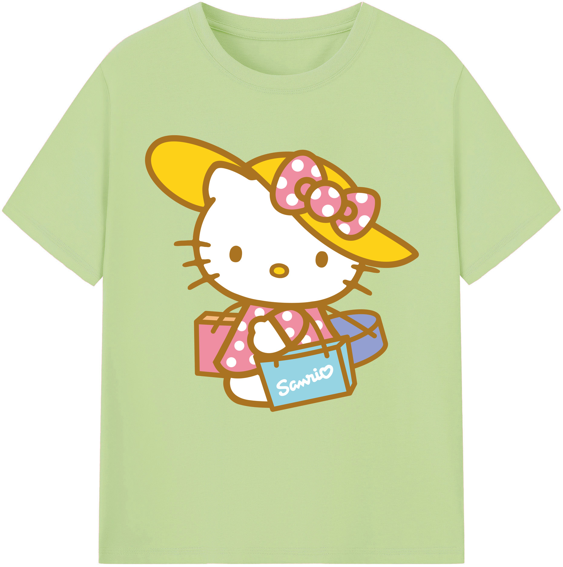 （画像用） Hello Kitty ハローキティ 綿100％半袖Tシャツ（フロントプリント）